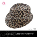 fashion kids fedora hats Leopard high printing paper straw hats with SGS fashion design promotional